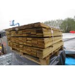 LARGE PACK OF PRESSURE TREATED HIT AND MISS FENCE CLADDING TIMBER BOARDS. 1.14M LENGTH X 100MM WIDTH