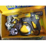 REMS 110VOLT POWERED POWERPRO POWER PRESS TOOL WITH 4NO HEADS AS SHOWN.