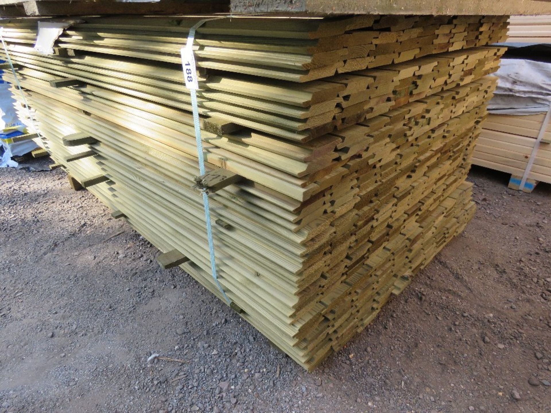 LARGE PACK OF PRESSURE TREATED SHIPLAP FENCE CLADDING TIMBER BOARDS. 1.73M LENGTH X 100MM WIDTH APPR