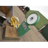 LARGE SET OF POOLEY WEIGHING SCALES. SOURCED FROM SITE CLOSURE.