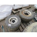 4 X SOLID FORKLIFT WHEELS AND TYRES 7.00X12 AND 6.50 X 10. THIS LOT IS SOLD UNDER THE AUCTIONEER