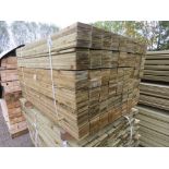 LARGE PACK OF PRESSURE TREATED FEATHER EDGE FENCE CLADDING TIMBER BOARDS. 1.35M LENGTH X 100MM WIDTH