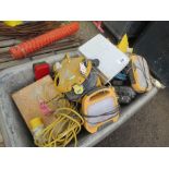 BIN CONTAINING 110VOLT LIGHTS, JUNCTION BOXES PLUS A TRANSFORMER. THIS LOT IS SOLD UNDER THE AUCT
