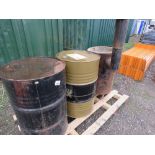 2X 45 GALLON DRUMS PLUS A STOVE. THIS LOT IS SOLD UNDER THE AUCTIONEERS MARGIN SCHEME, THEREFOR