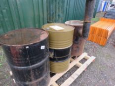 2X 45 GALLON DRUMS PLUS A STOVE. THIS LOT IS SOLD UNDER THE AUCTIONEERS MARGIN SCHEME, THEREFOR