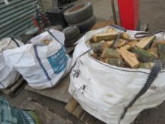 2 X BULK BAGS OF HARDWOOD FIREWOOD LOGS, BELIEVED TO CONTAIN ASH AND ELM. THIS LOT IS SOLD UNDER