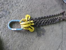 HEAVY DUTY LIFTING CHAINS, 4 LEG, 8FT LENGTH APPROX. WITH SHORTENERS. THIS LOT IS SOLD UNDER THE