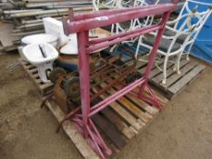 2 X SACK BARROWS PLUS 2 X BUILDER'S TRESTLES. THIS LOT IS SOLD UNDER THE AUCTIONEERS MARGIN SCHEM