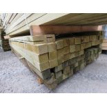 PACK OF TREATED TIMBER POSTS: 2.4M LENGTH 55MM X 50MM APPROX. 90NO IN TOTAL APPROX.