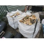 2 X BULK BAGS OF HARDWOOD FIREWOOD LOGS, BELIEVED TO CONTAIN ASH AND ELM. THIS LOT IS SOLD UNDER