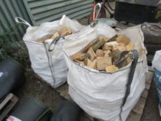 2 X BULK BAGS OF HARDWOOD FIREWOOD LOGS, BELIEVED TO CONTAIN ASH AND ELM. THIS LOT IS SOLD UNDER