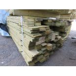 LARGE PACK OF PRESSURE TREATED FEATHER EDGE FENCE CLADDING TIMBER BOARDS. MIXED 1.7-1.9M LENGTH X 10