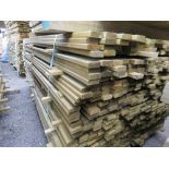 LARGE PACK OF TREATED VENETIAN PALE FENCE CLADDING SLATS: 1.83M LENGTH X 45MM X 18MM APPROX.