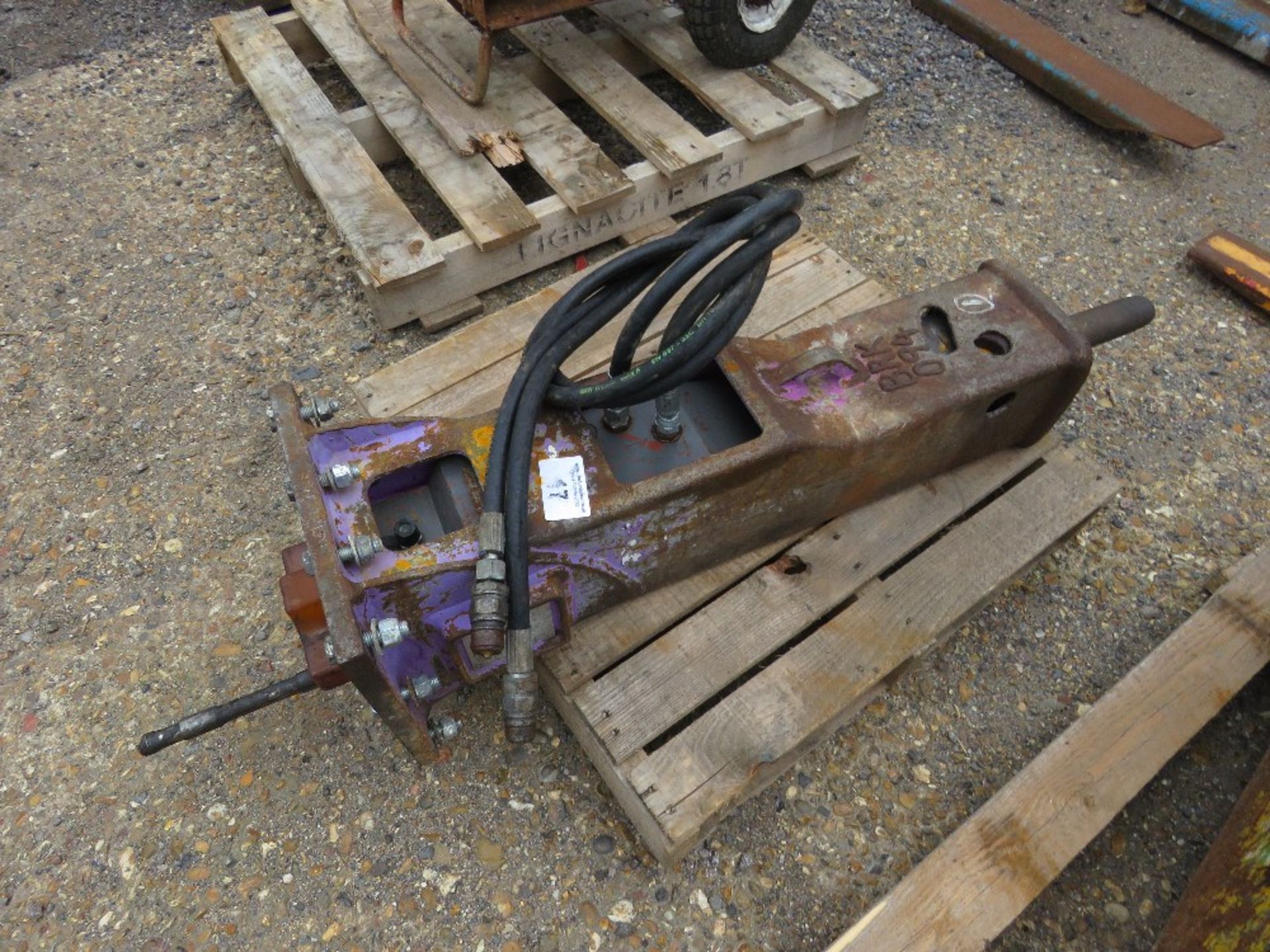 PRODEM PRB010 EXCVATOR MOUNTED HYDRAULIC BREAKER. NO HEADSTOCK. SUITABLE FOR 3 TONNE MACHINE APPROX.