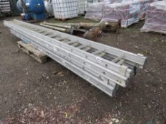 3 X ALUMINIUM LADDERS 12/14FT CLOSED APPROX. SOURCED FROM LARGE CONSTRUCTION COMPANY LIQUID