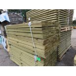 LARGE PACK OF PRESSURE TREATED HIT AND MISS FENCE CLADDING TIMBER BOARDS. 1.75M LENGTH X 100MM WIDTH