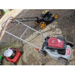 ALKO PETROL ENGINED ROTARY LAWNMOWER. NO COLLECTOR. THIS LOT IS SOLD UNDER THE AUCTIONEERS MARGI