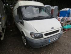 FORD TRANSIT HIGH TOP PANNEL VAN, REG: Y806 BPB. WITH V5, MOT EXPIRED (BEEN STANDING A LONG TIME). 1