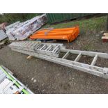 3X DOUBLE ALUMINIUM LADDERS 10-15FT CLOSED LENGTH. THIS LOT IS SOLD UNDER THE AUCTIONEERS MARGIN