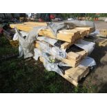 QUANTITY OF ASSORTED FENCING TIMBERS AND POSTS , 4 BUNDLES IN THE STACK AS SHOWN