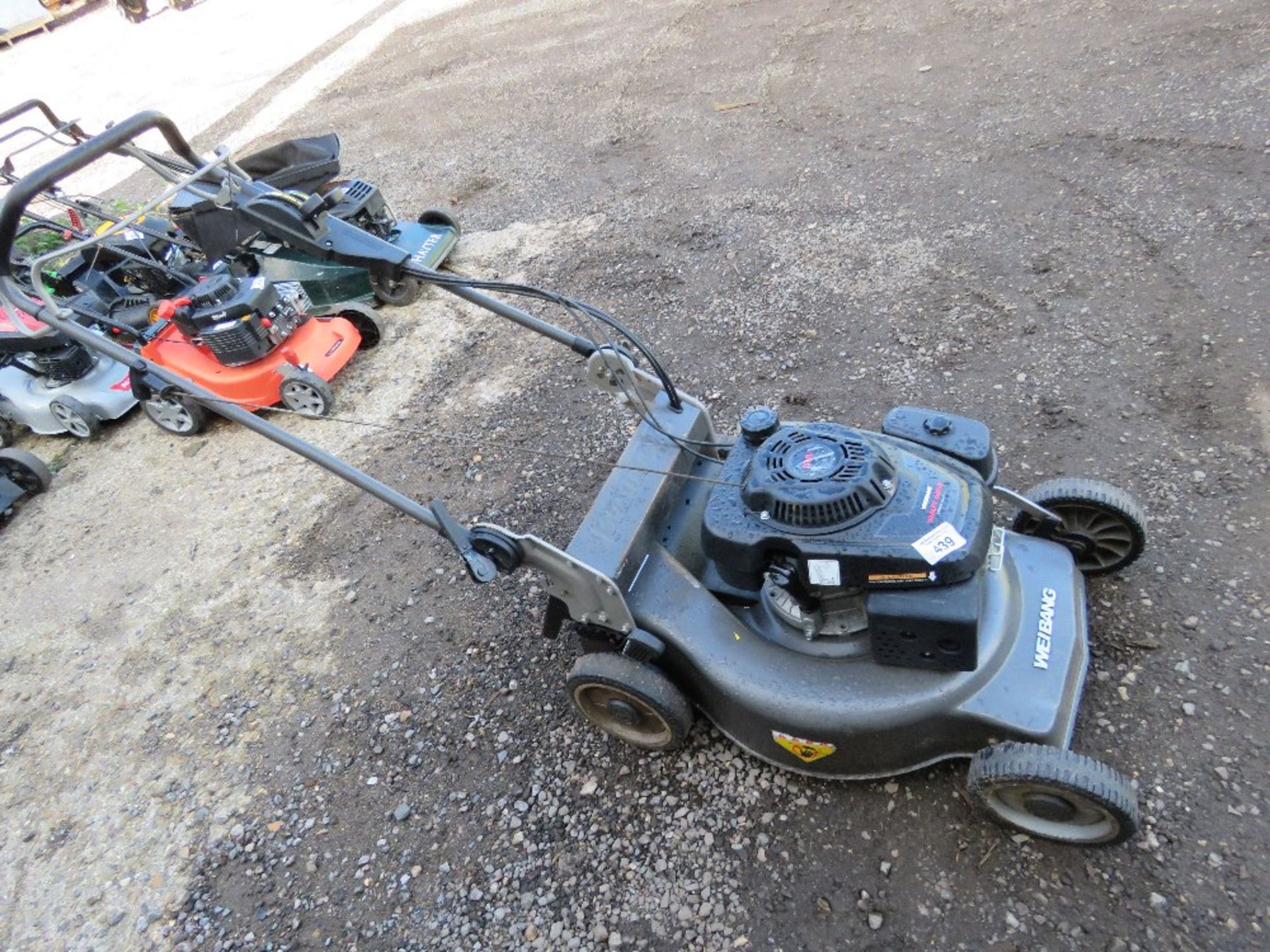 WEIBANG SHAFT DRIVE PROFESSIONAL PETROL ENGINED ROTARY LAWNMOWER. NO COLLECTOR. THIS LOT IS SOLD