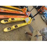 2 X PALLET TRUCKS, 1.2M AND 1.8M LENGTH BLADES. SOURCED FROM LARGE CONSTRUCTION COMPANY LIQUIDATION.