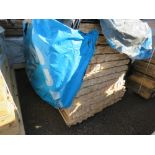 EXTRA LARGE PACK OF UNTREATED WOVEN STRIP TIMBER CLADDING BOARDS. 1.75M LENGTH X 38MM WIDTH APPROX.