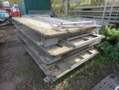4 X PERI DECKING PLATFORMS WITH A FOLDING HAND RAIL. CAN ALSO BE USED AS A SUPPORT FOR WALL FORMWORK