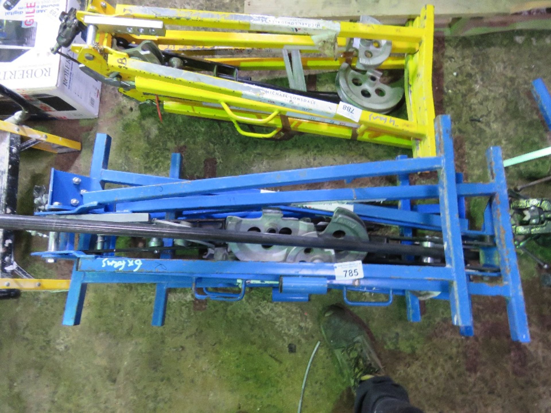 3X PIPE BENDING STANDS WITH 6 NUMBER FORMS SOURCED FROM LARGE CONSTRUCTION COMPANY LIQUIDATION.