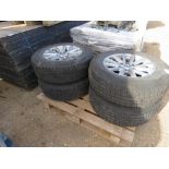 4NO MITSUBISHI 4WD ALLOY WHEELS AND TYRES 245/65R17 SIZE. THIS LOT IS SOLD UNDER THE AUCTIONEERS MAR