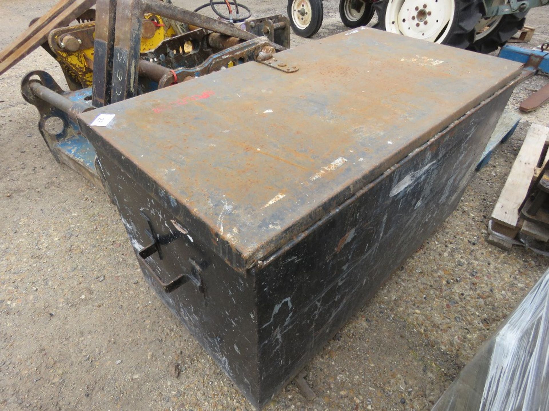 STEEL TOOL BOX, UNLOCKED, PADLOCK HASP TYPE. - Image 2 of 3