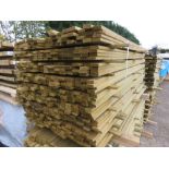 LARGE PACK OF TREATED VENETIAN PALE FENCE CLADDING SLATS: 1.83M LENGTH X 45MM X 18MM APPROX.