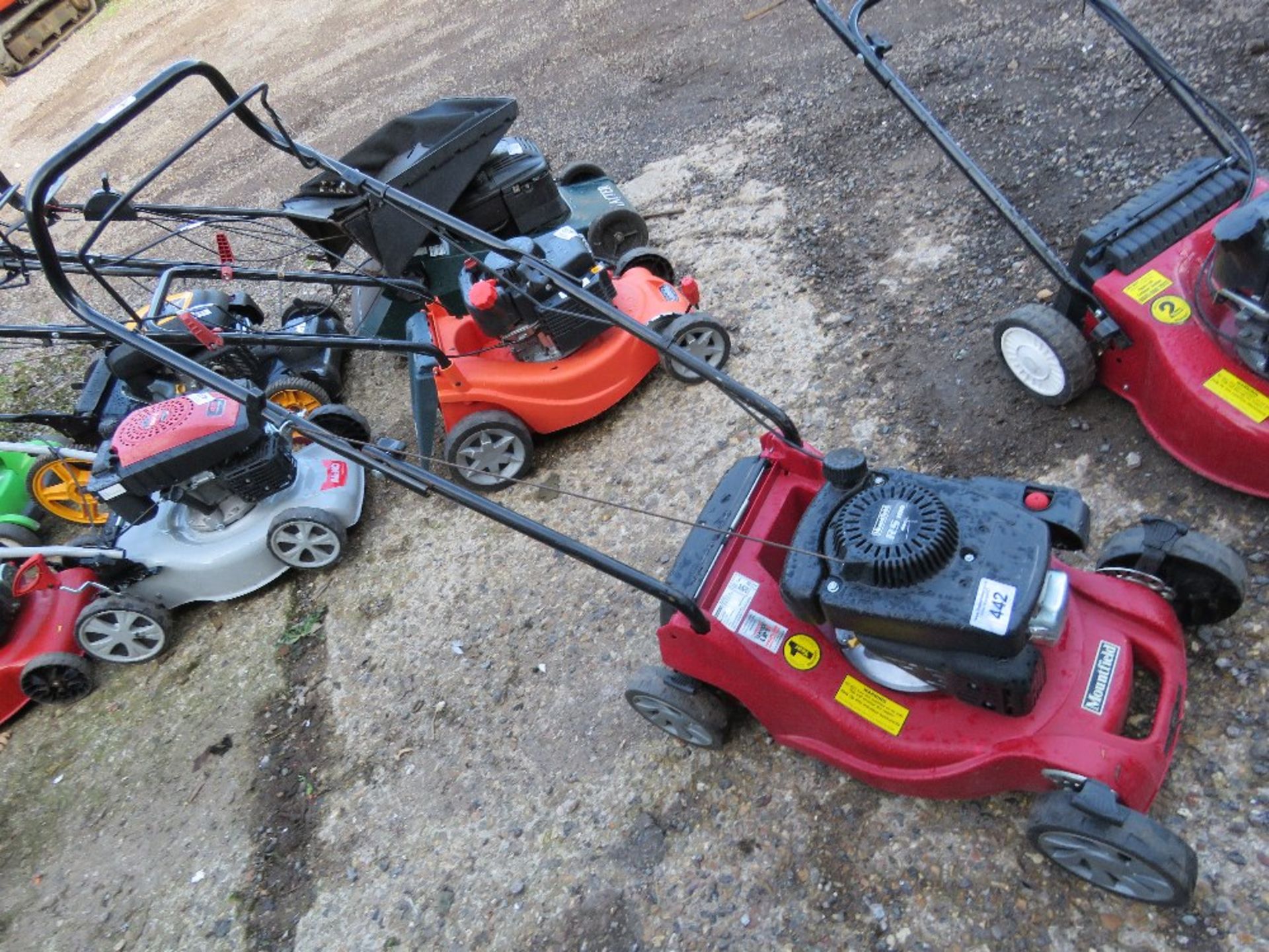 MOUNTFIELD PETROL ENGINED ROTARY LAWNMOWER. NO COLLECTOR. THIS LOT IS SOLD UNDER THE AUCTIONEER