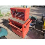 WHEELED WORKSHOP TOOLBOX WITH DRAWERS THIS LOT IS SOLD UNDER THE AUCTIONEERS MARGIN SCHEME, THERE