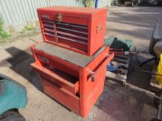 WHEELED WORKSHOP TOOLBOX WITH DRAWERS THIS LOT IS SOLD UNDER THE AUCTIONEERS MARGIN SCHEME, THERE