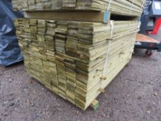 LARGE PACK OF PRESSURE TREATED FEATHER EDGE FENCE CLADDING TIMBER BOARDS. 1.50M LENGTH X 100MM WIDTH