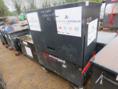 ARMORGARD TUFFBANK FRONT OPENING LARGE TOOL BOX WITH LIFTING SLINGS ETC. HAS KEYS. SOURCED FROM LARG