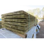 SMALL PACK OF PRESSURE TREATED SHIPLAP FENCE CLADDING TIMBER BOARDS. 1.42M LENGTH X 100MM WIDTH APPR