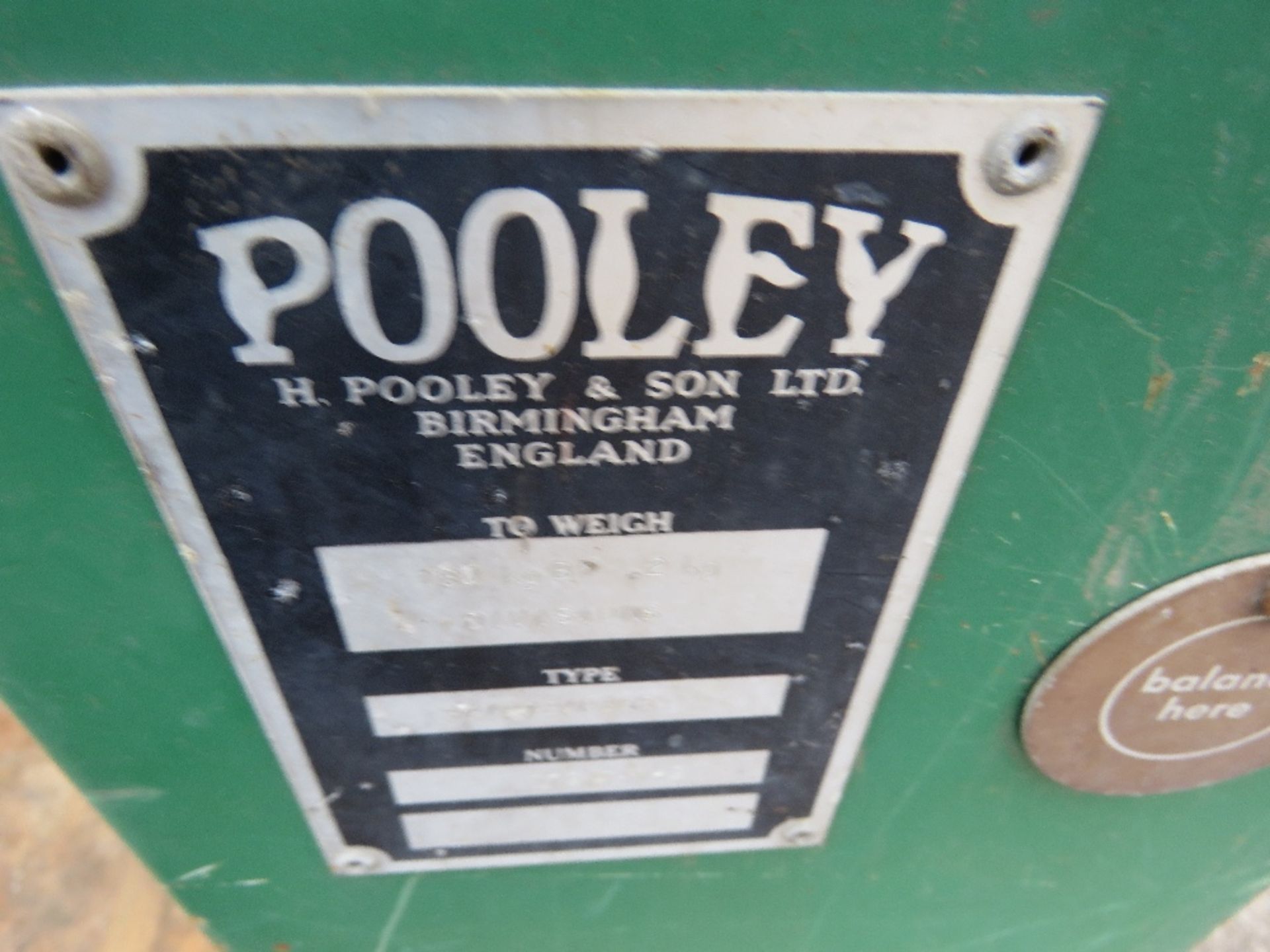 LARGE SET OF POOLEY WEIGHING SCALES. SOURCED FROM SITE CLOSURE. - Image 4 of 4