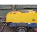 COMPAR C42 TOWED ROAD COMPRESSOR 150 CFM OUTPUT. WHEN TESTED WAS SEEN TO RUN AND MAKE AIR.