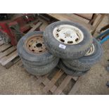 7NO ASSORTED TRAILER WHEELS AND TYRES. THIS LOT IS SOLD UNDER THE AUCTIONEERS MARGIN SCHEME, THER