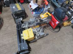 DEWALT 110VOLT POWERED MITRE SAW WITH STAND AND TRANSFORMER. DIRECT FROM LOCAL LANDSCAPE COMPANY WHO