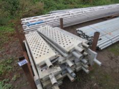 STILLAGE CONTAINING 22 NO. GALVANISED SCAFFOLD STAIR TREADS, 3FT WIDE APPROX. SOURCED FROM COMPANY