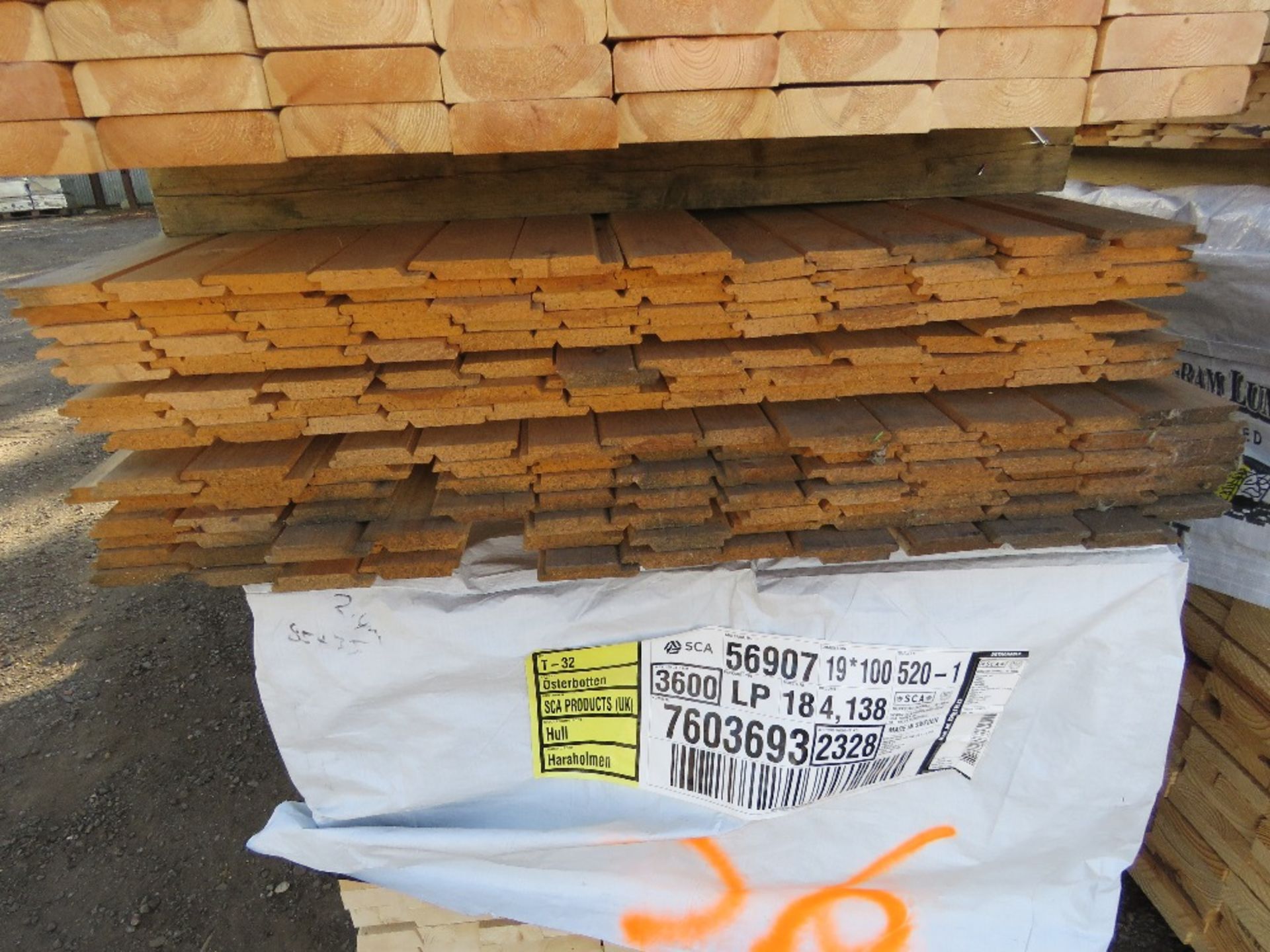 PACK OF UNTREATED SHIPLAP TIMBER CLADDING BOARDS. 2.40M LENGTH X 100MM WIDTH APPROX. - Image 2 of 2