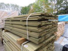 SMALL PACK OF PRESSURE TREATED SHIPLAP FENCE CLADDING TIMBER BOARDS. 1.73M LENGTH X 100MM WIDTH APPR