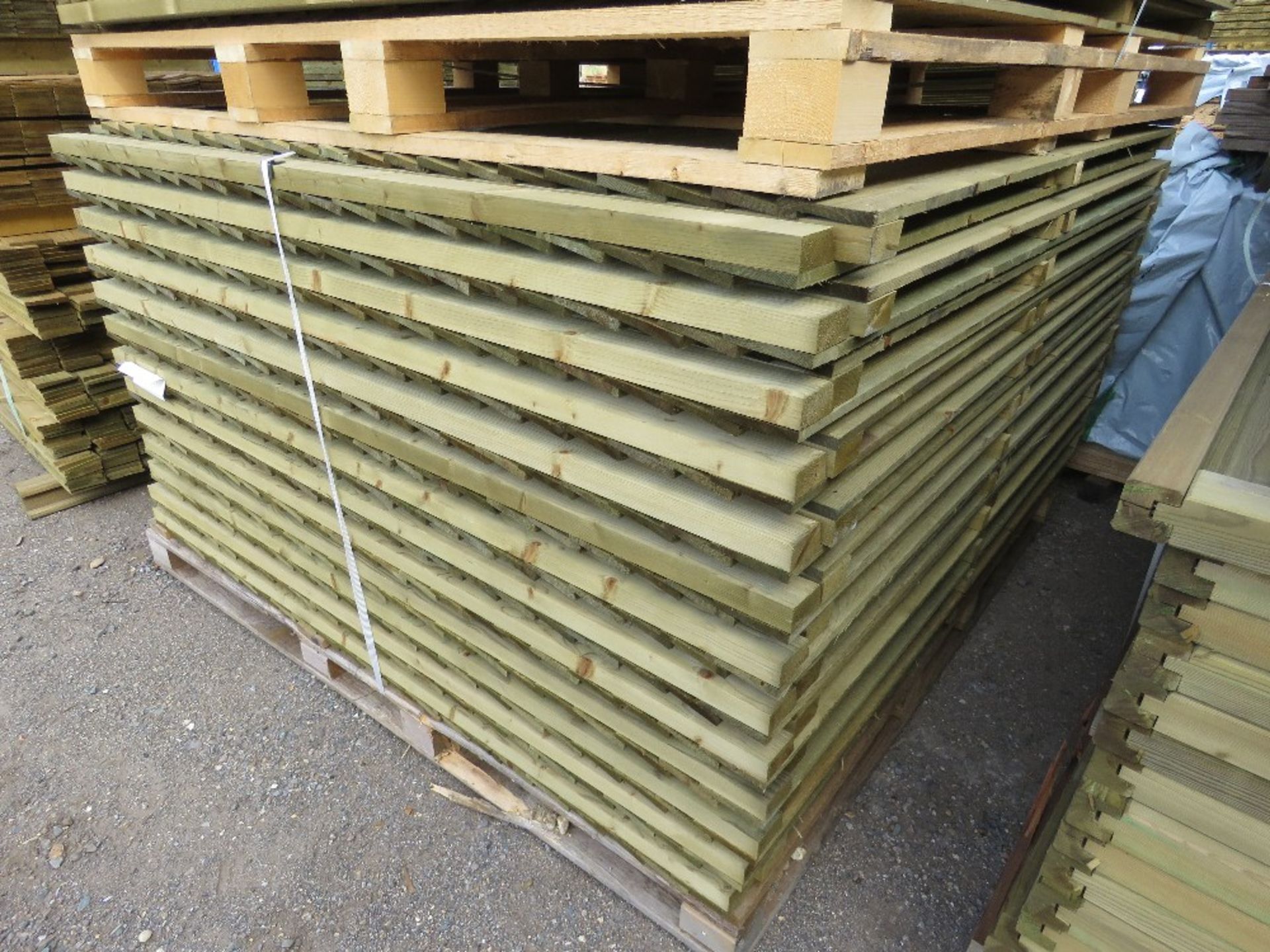 24NO FEATHER EDGE CLAD FENCING PANELS, PRESSURE TREATED, 1.8M X 1.83M APPROX. - Image 2 of 4