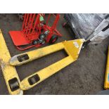 HYDRAULIC PALLET TRUCK. SOURCED FROM LARGE CONSTRUCTION COMPANY LIQUIDATION.