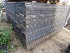 BUNDLE OF 40NO SHEETS OF 18MM PLYWOOD, BLUE PAINTED ON ONE SITE, DIRECT FROM SITE CLEARANCE. THI