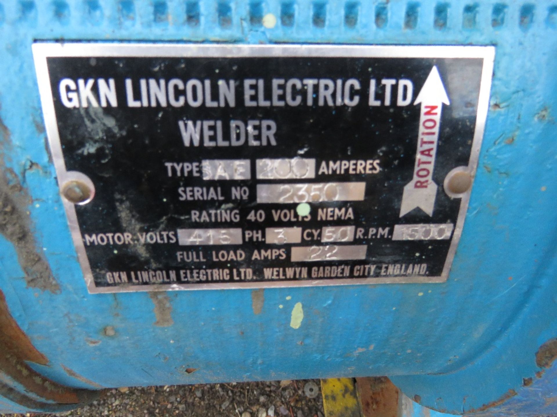 GKN LINCOLN BULLET WELDER. THIS LOT IS SOLD UNDER THE AUCTIONEERS MARGIN SCHEME, THEREFORE NO VA - Image 2 of 3