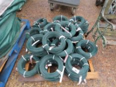QUANTITY OF ROLLS OF GREEN COVERED WIRE. THIS LOT IS SOLD UNDER THE AUCTIONEERS MARGIN SCHEME, TH